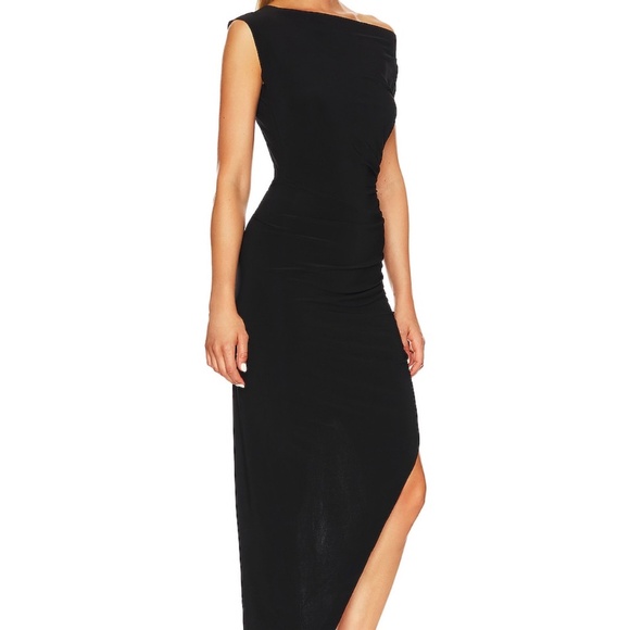 Norma Kamali Drop Shoulder Side Drape Dress - Picture 3 of 3